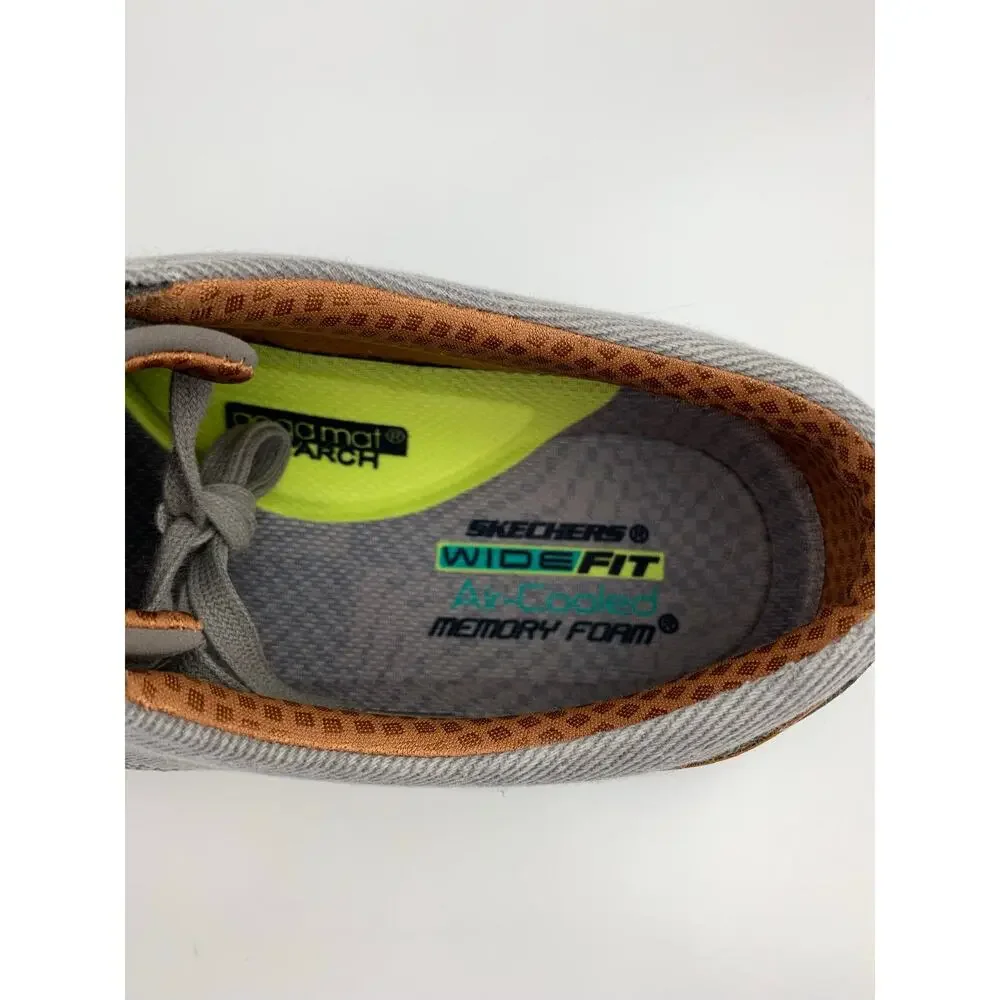 Skechers Moreno Ederson Canvas Oxford Shoes Comfort Taupe Grey Men's 11.5 Wide